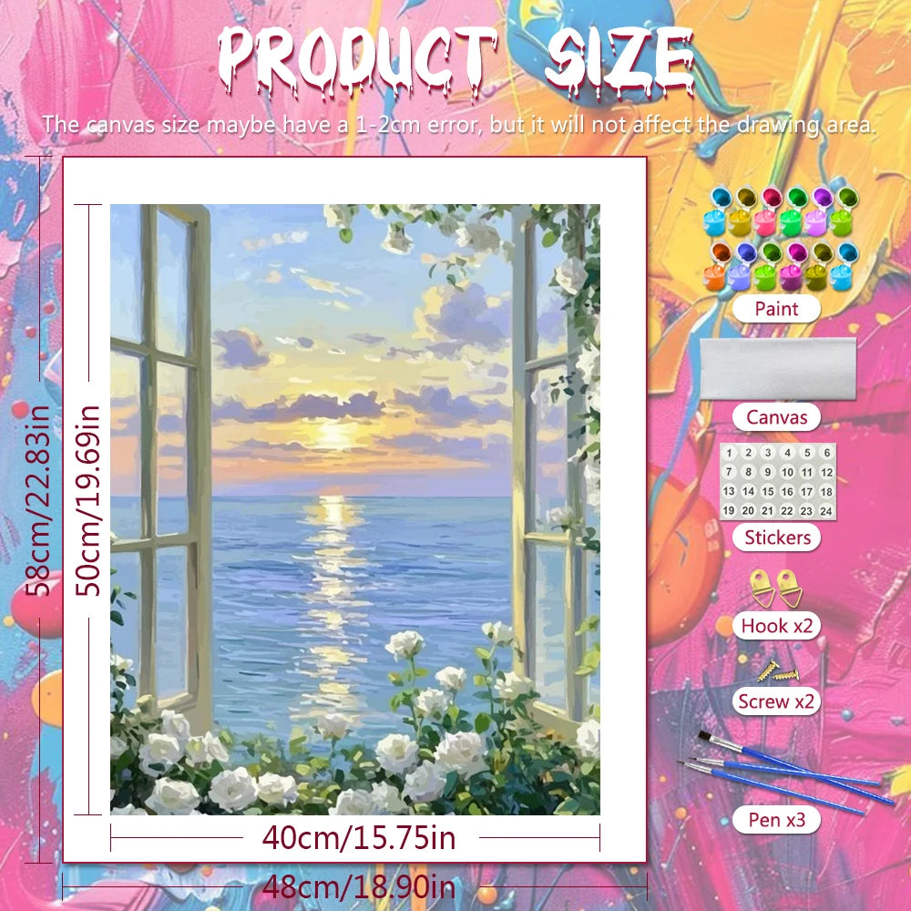 Sunset Window Paint by Numbers Kit