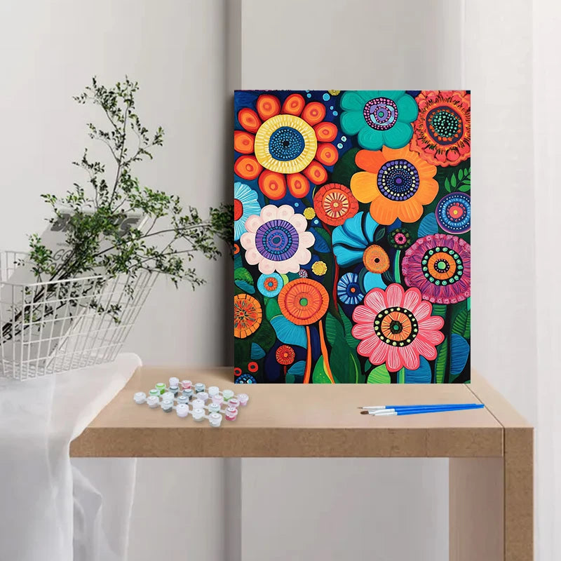 Folk Flower Garden Paint by Numbers Kit