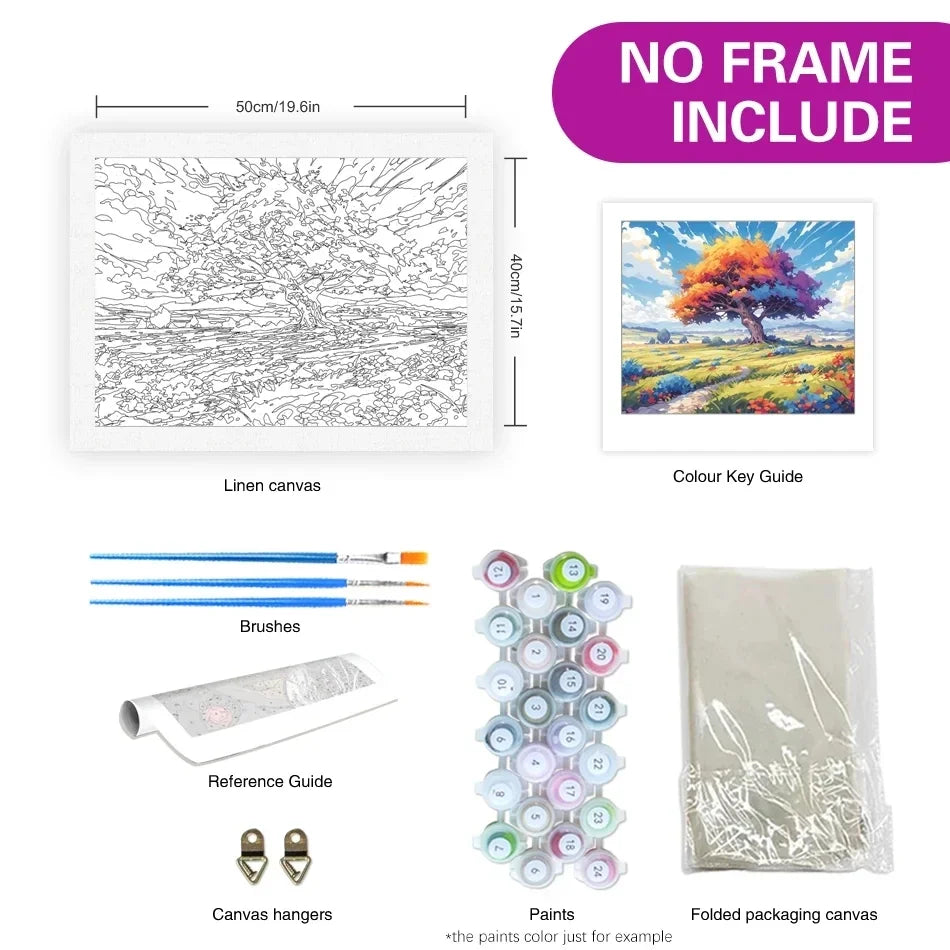 Poppy Meadow Fence Paint by Numbers Kit