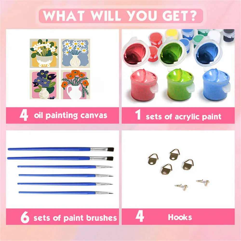 Flower Market Quartet Paint by Numbers Kit