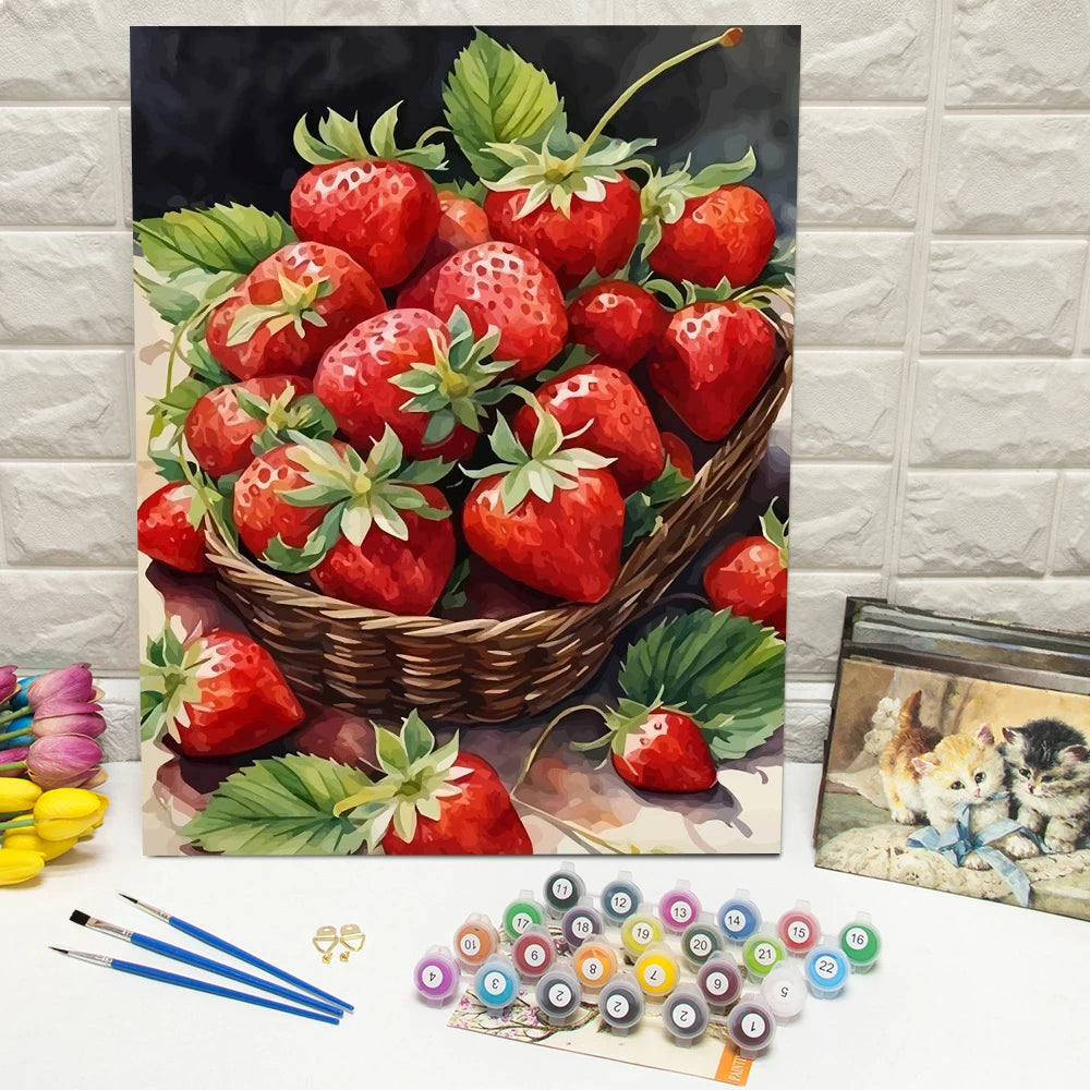 Strawberry Basket Paint by Numbers Kit