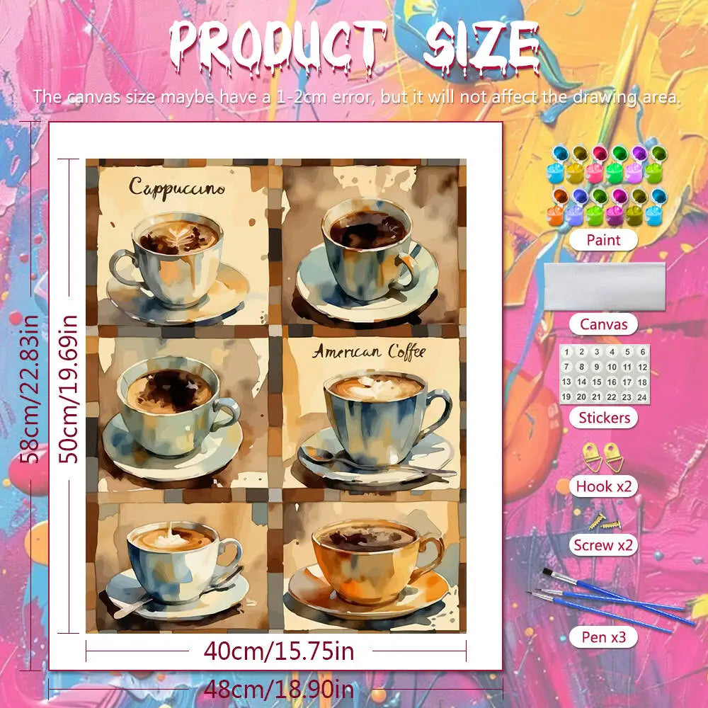 Coffee Collection Paint by Numbers Kit