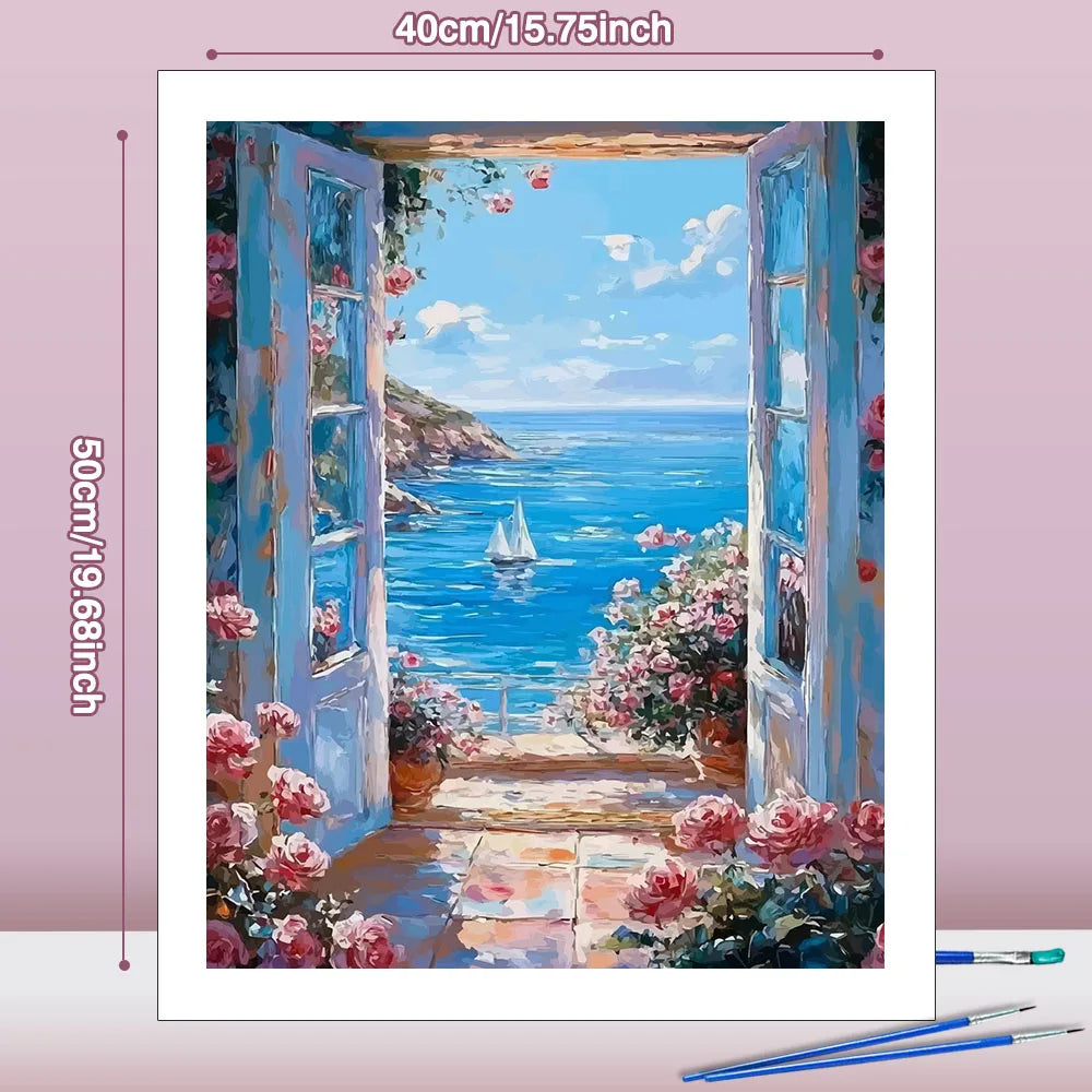 Sea Through the Window Paint by Numbers Kit