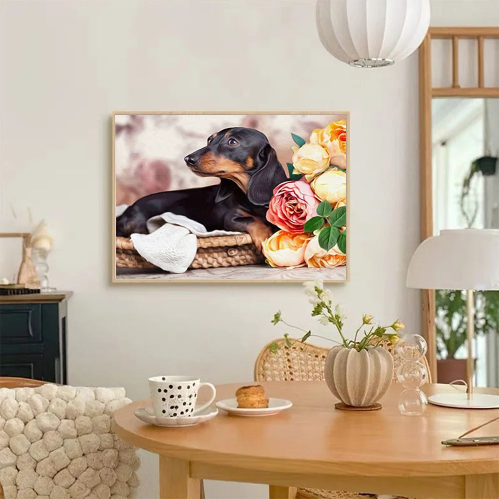 Garden Dachshund Paint by Numbers Kit