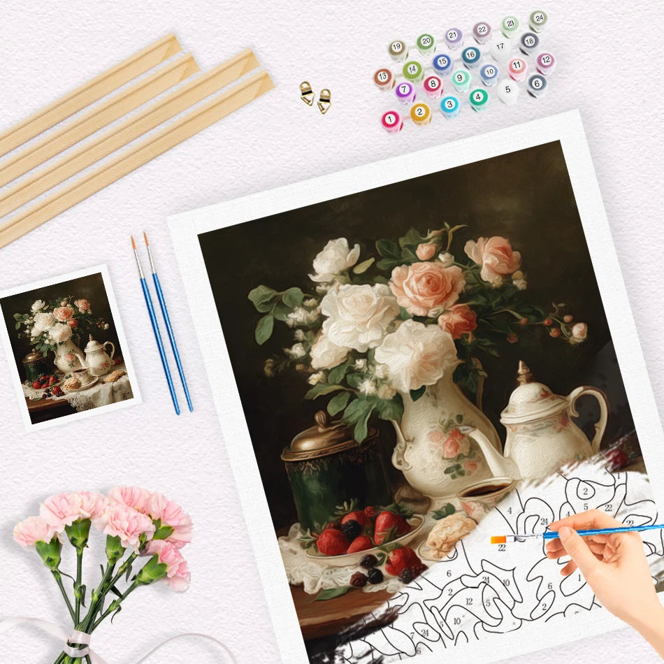 Poppies and Chocolate Paint by Numbers Kit