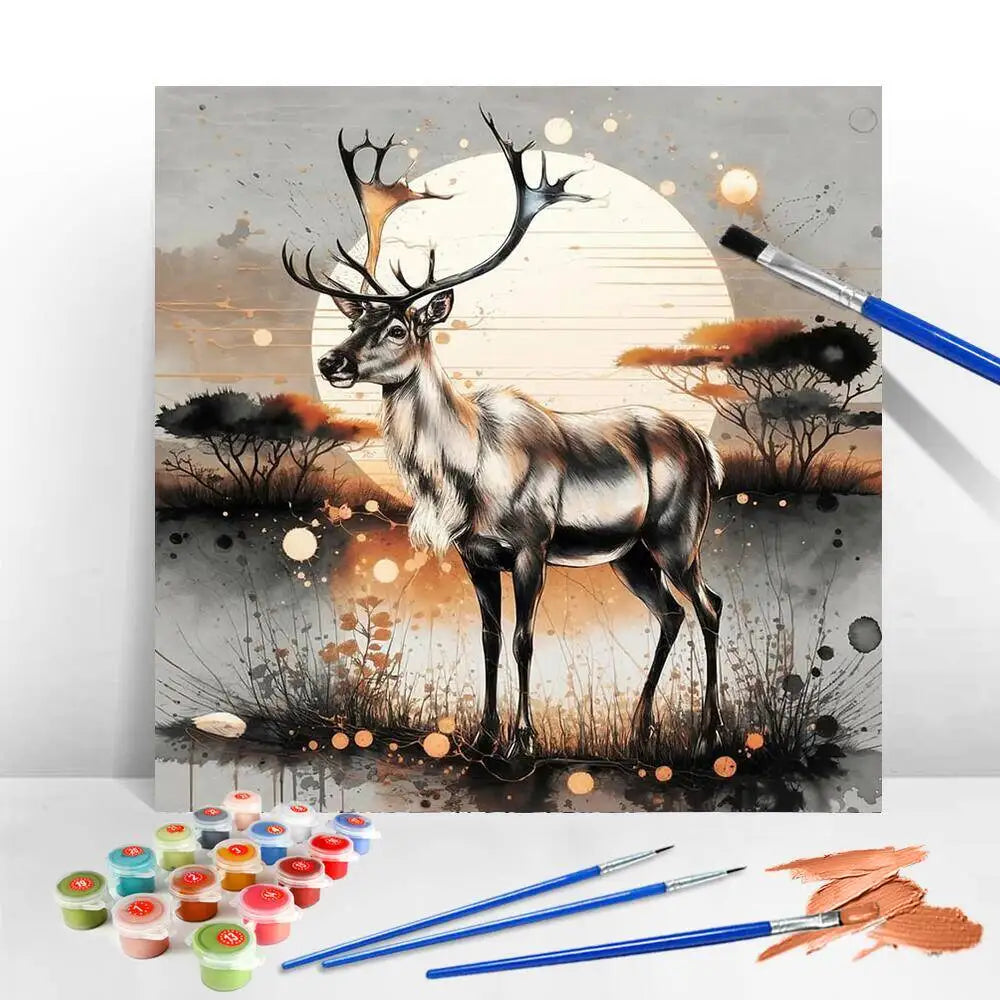 Golden Ink Giraffe Paint by Numbers Kit