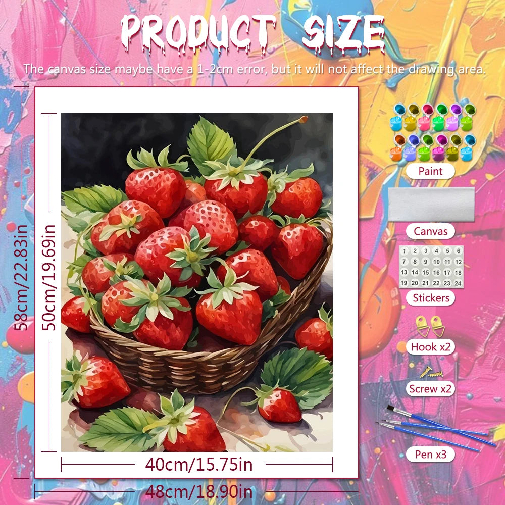 Strawberry Basket Paint by Numbers Kit