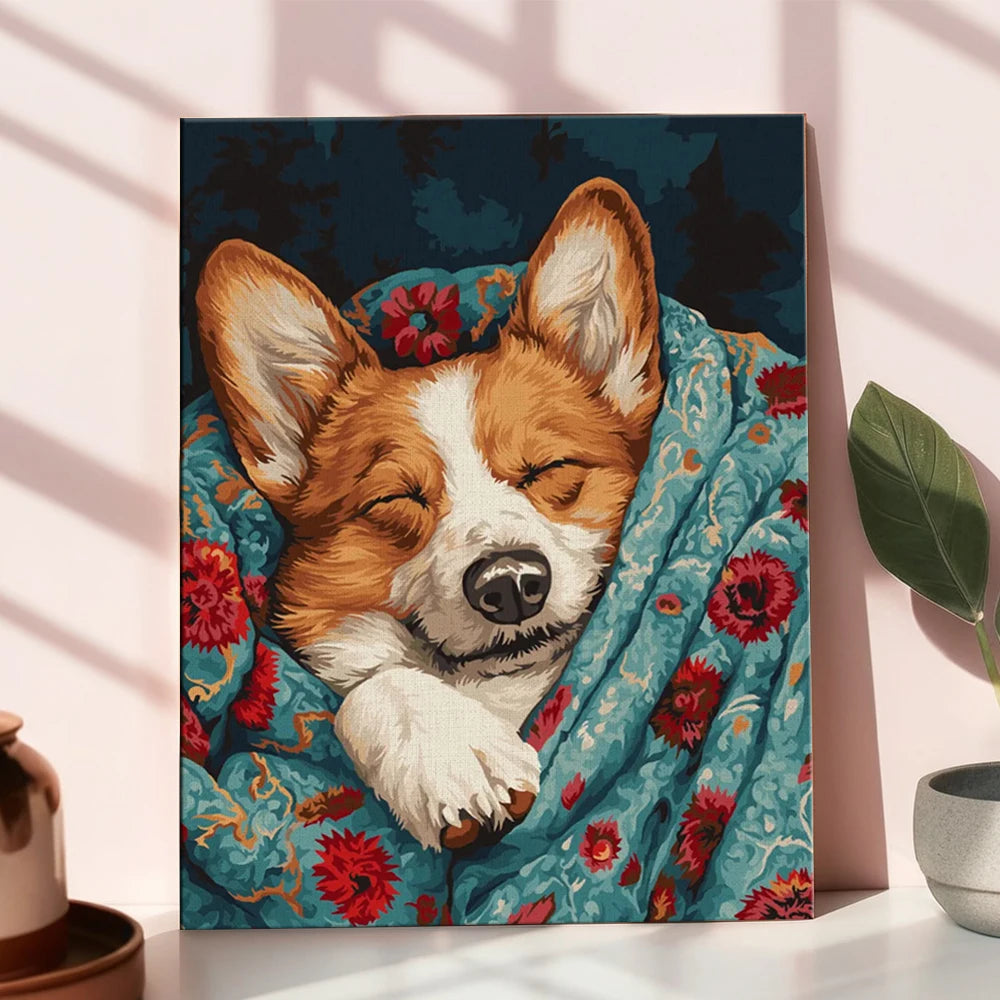 Corgi Nap Paint by Numbers Kit