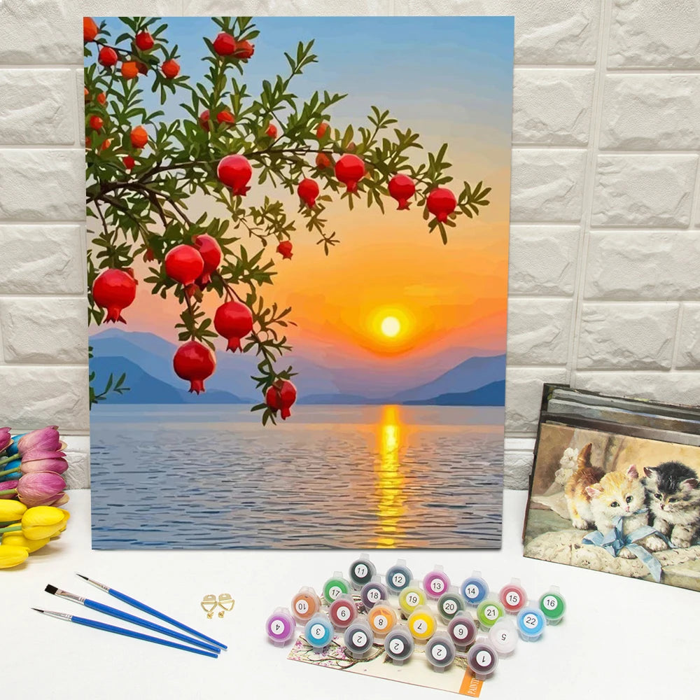 Pomegranate Sunset Paint by Numbers Kit