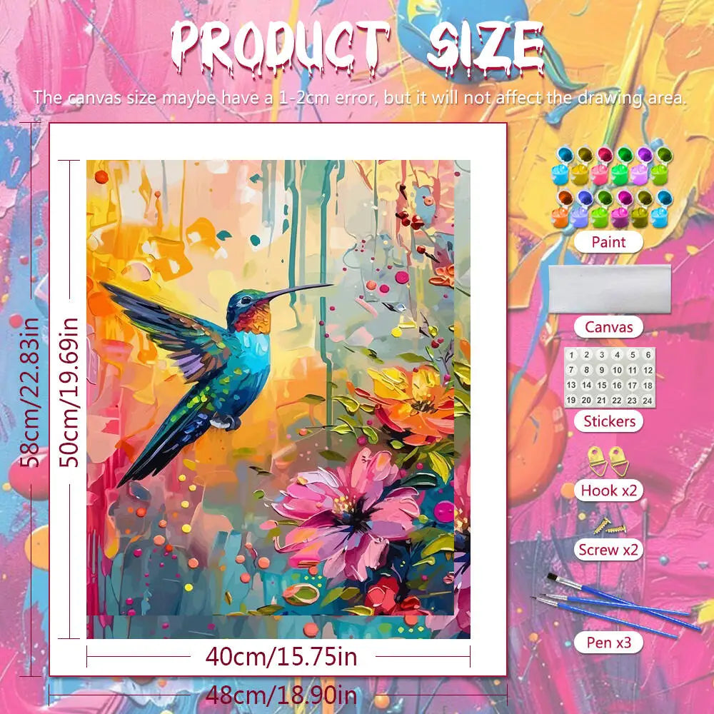 Jewel Hummingbird Paint by Numbers Kit