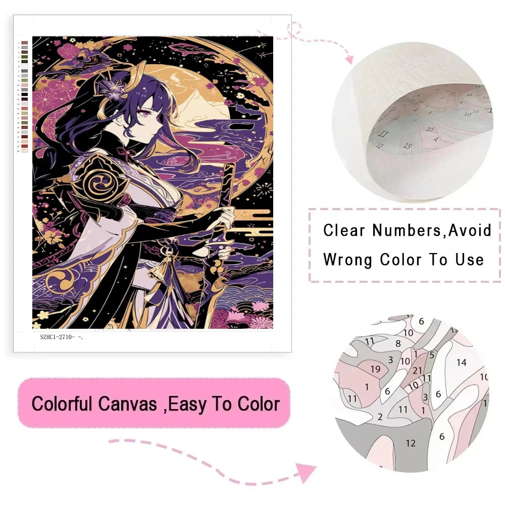 Shogun Purple Gold Paint by Numbers Kit