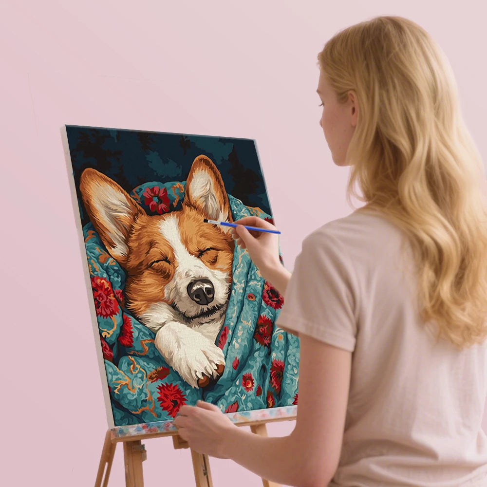 Corgi Nap Paint by Numbers Kit