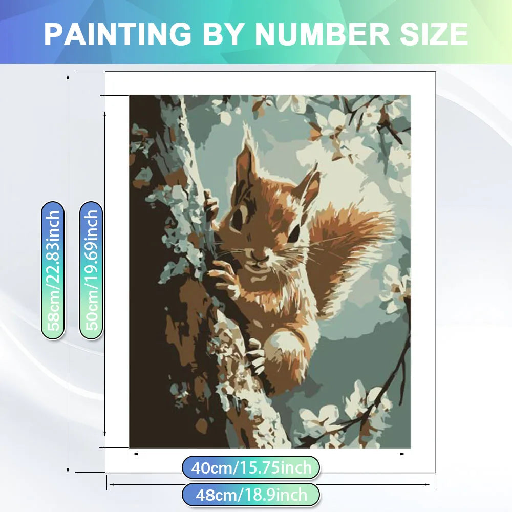 Forest Squirrels Paint by Numbers Kit