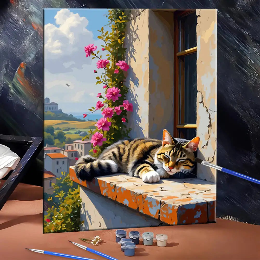 Windowsill Nap Paint by Numbers Kit