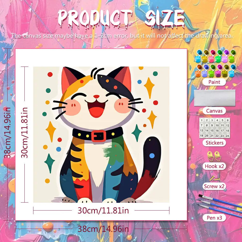 Happy Calico Paint by Numbers Kit