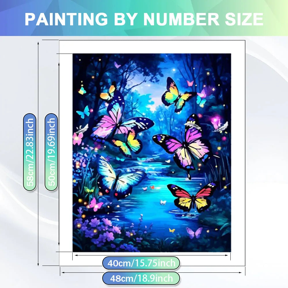 Butterfly Glow Pond Paint by Numbers Kit