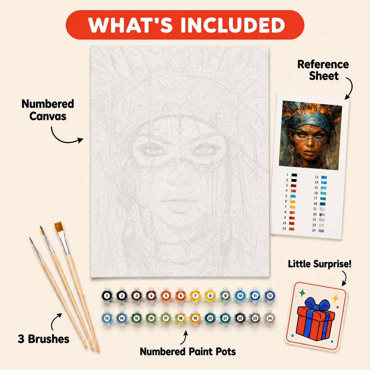 Boho Queen Paint by Numbers Kit — 5