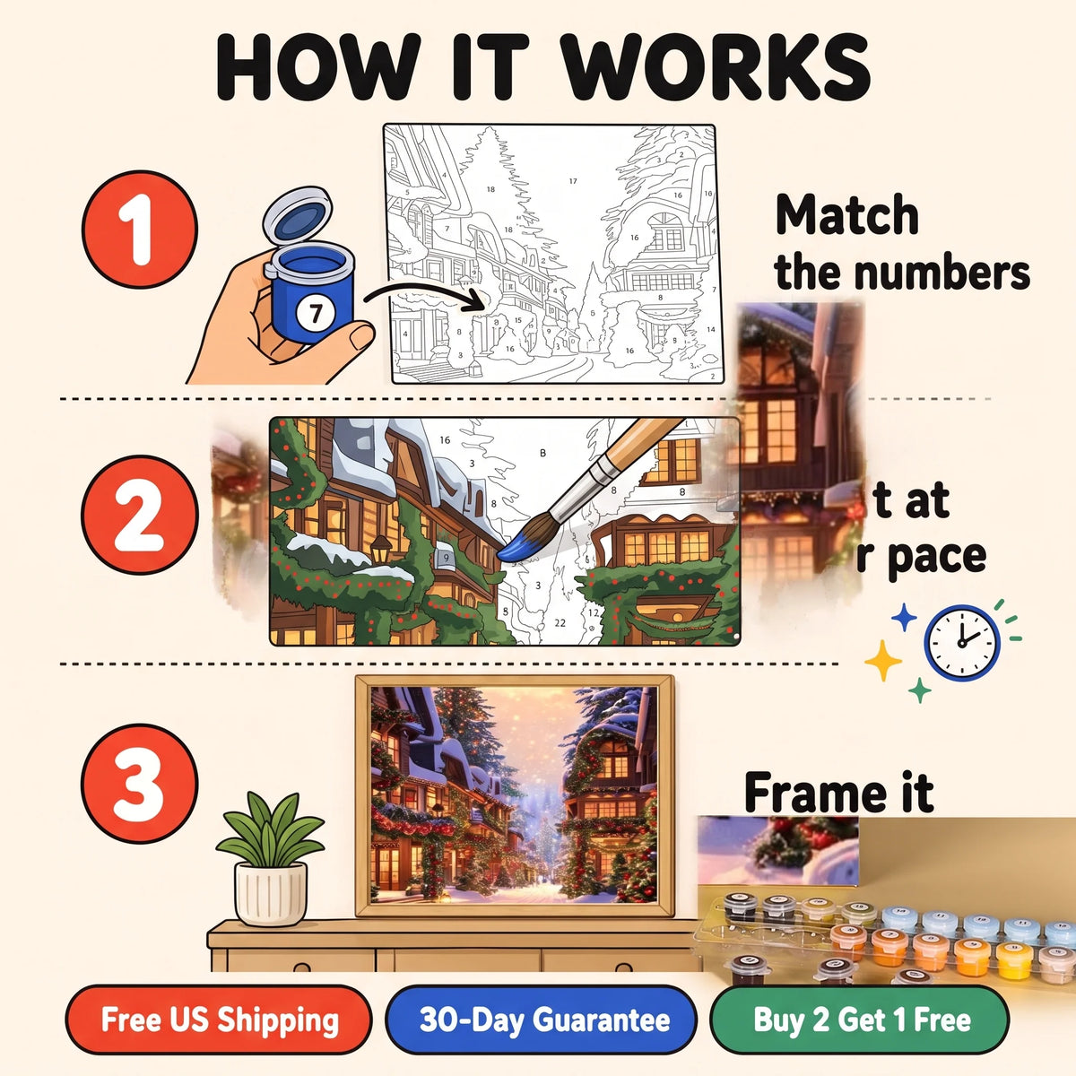 Christmas Lane Paint by Numbers Kit — 4