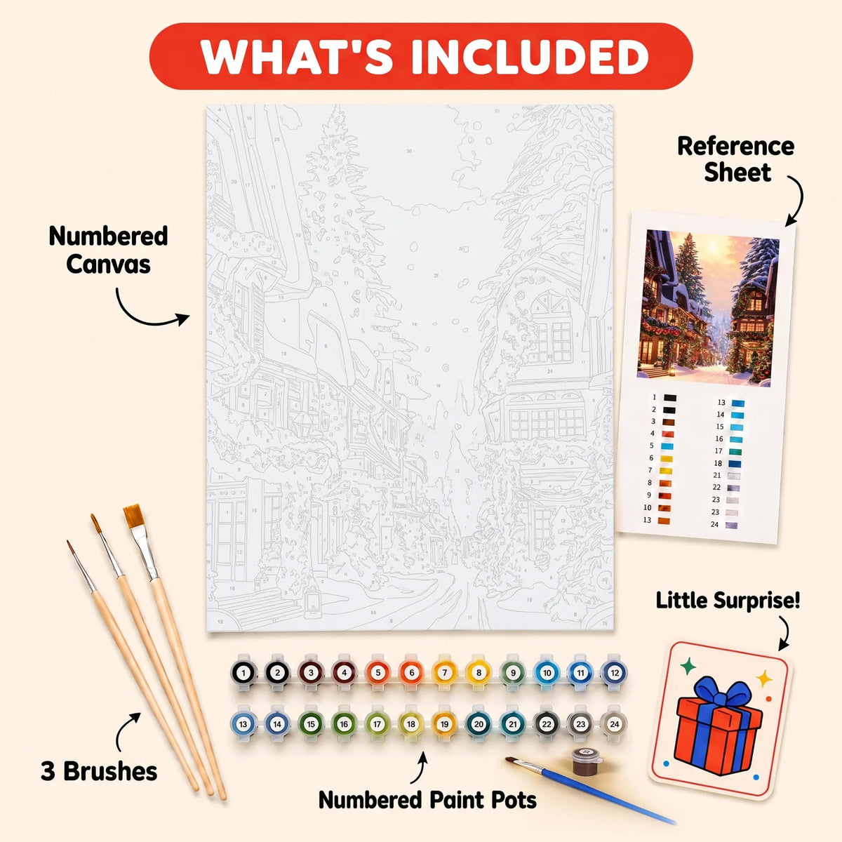 Christmas Lane Paint by Numbers Kit — 5