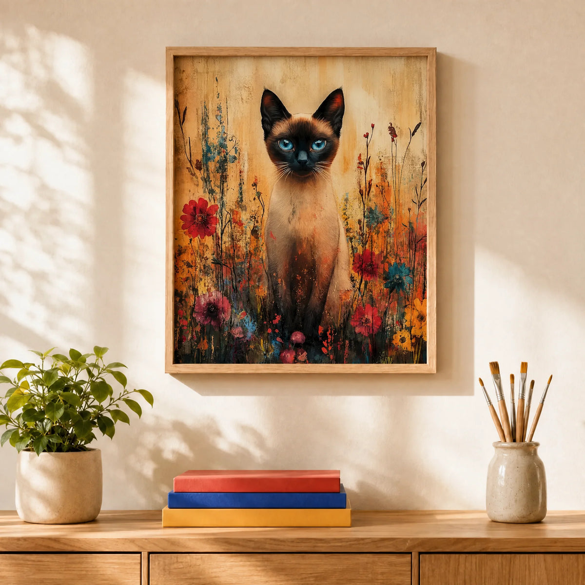 Siamese in Wildflowers Paint by Numbers Kit — 2