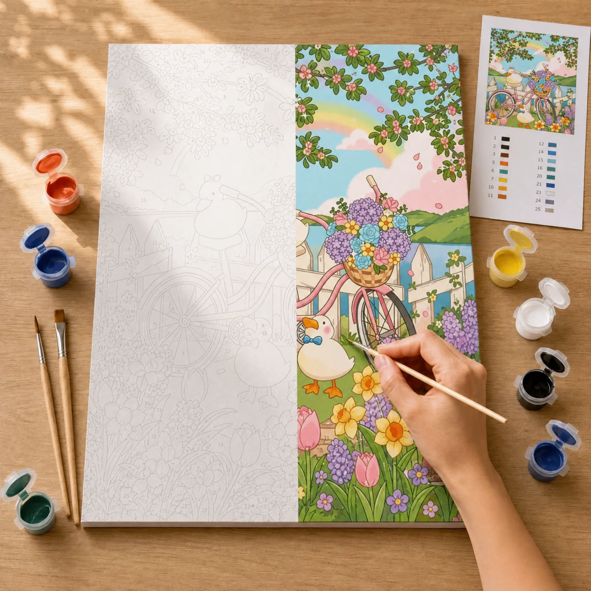 Spring Geese Ride Paint by Numbers Kit — 3