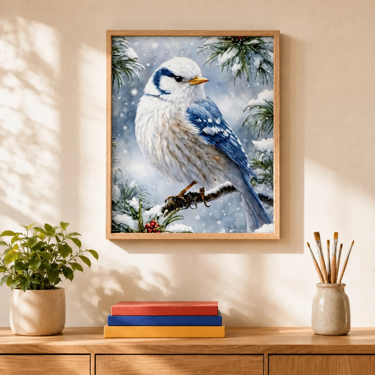 Winter Blue Jay Paint by Numbers Kit — 2