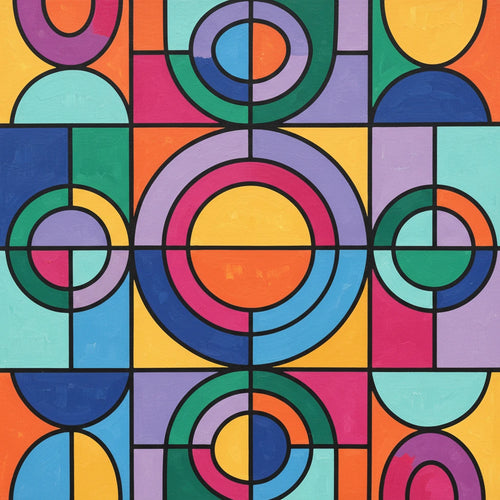 Abstract Paint by Numbers Kits collection: finished canvas artwork