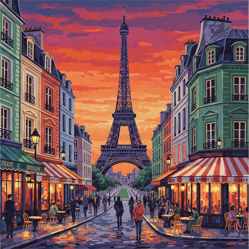 City & Landmark Paint by Numbers Kits collection: finished canvas artwork