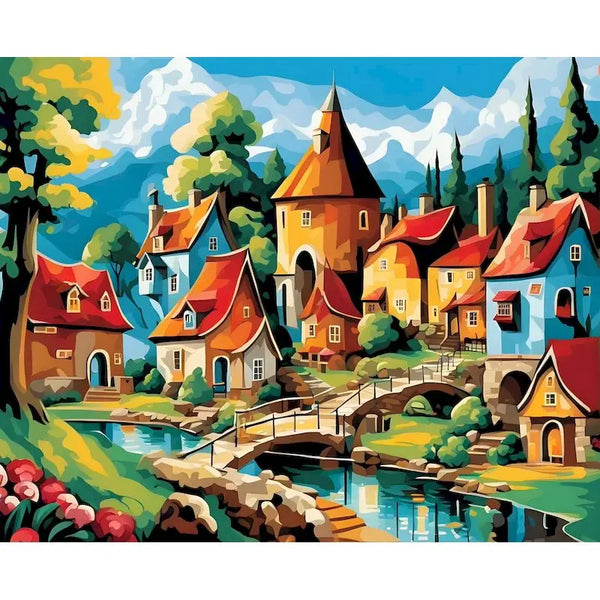 Fairytale Village Paint by Numbers Kit
