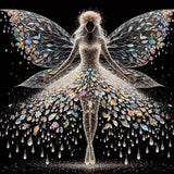 Crystal Fairy paint by numbers kit: crystal fairy dancer sparkling black