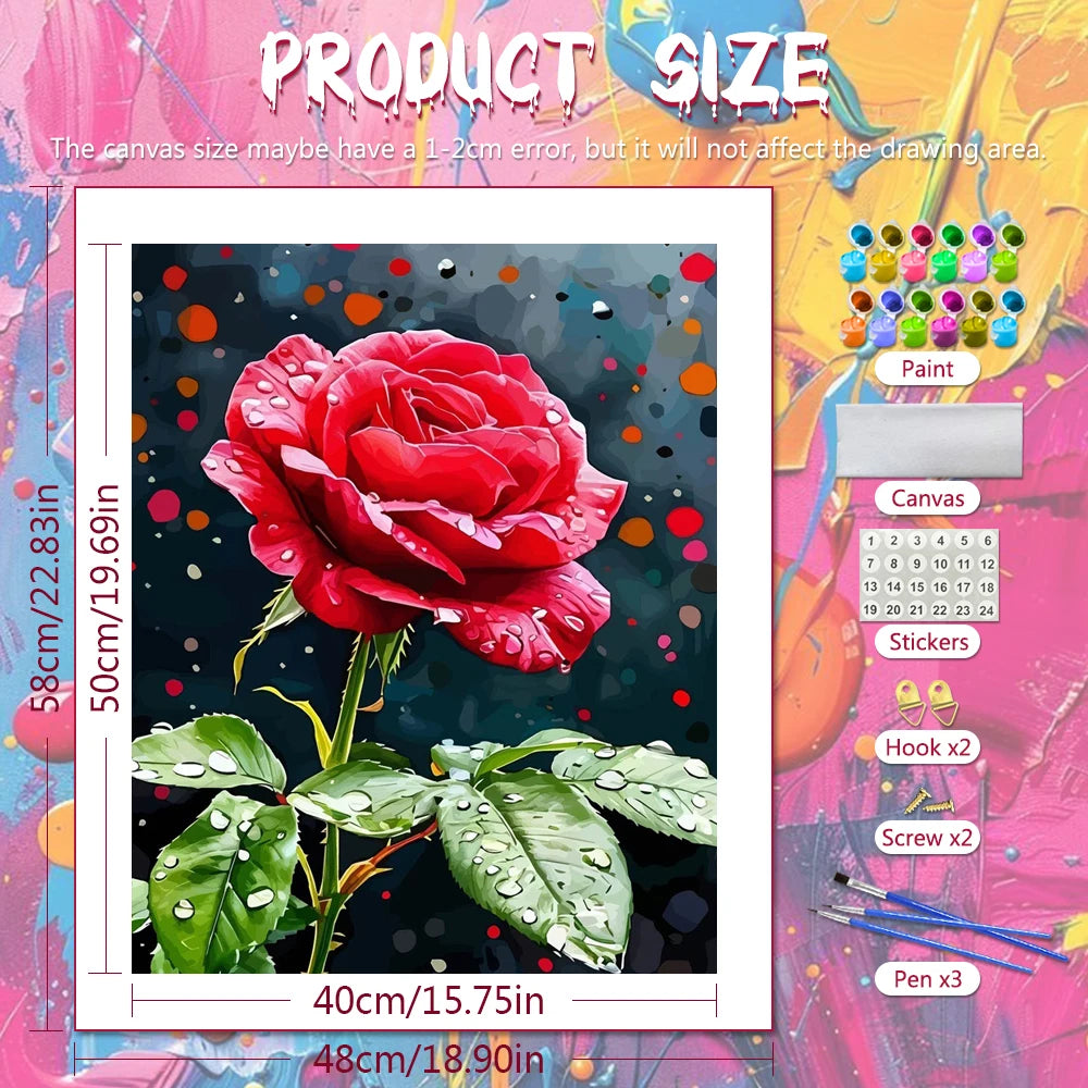 Midnight Rose Paint by Numbers Kit