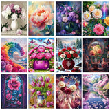 Peony Purse Butterflies Paint by Numbers Kit