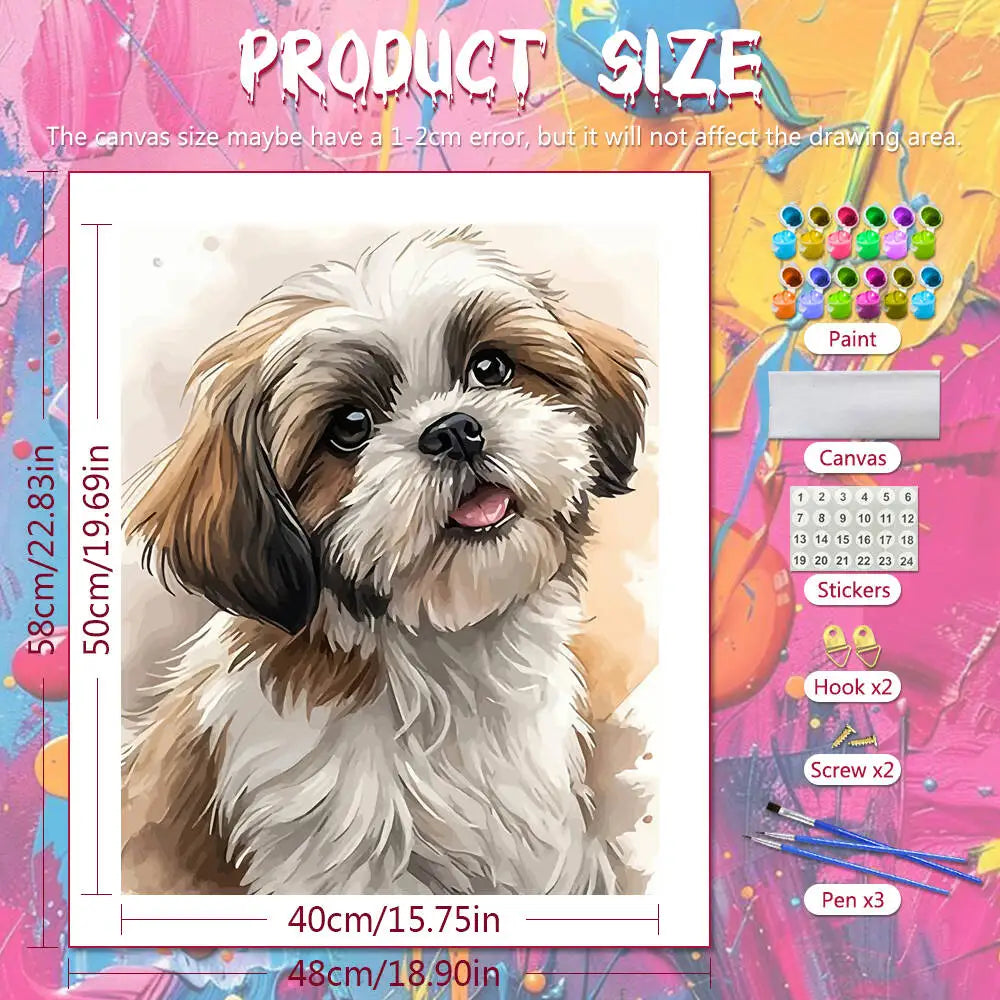 Shih Tzu Portrait Paint by Numbers Kit