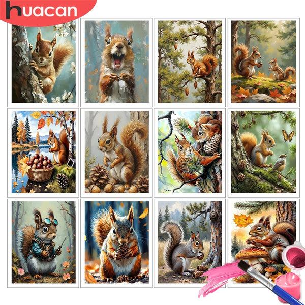 Forest Squirrels Paint by Numbers Kit