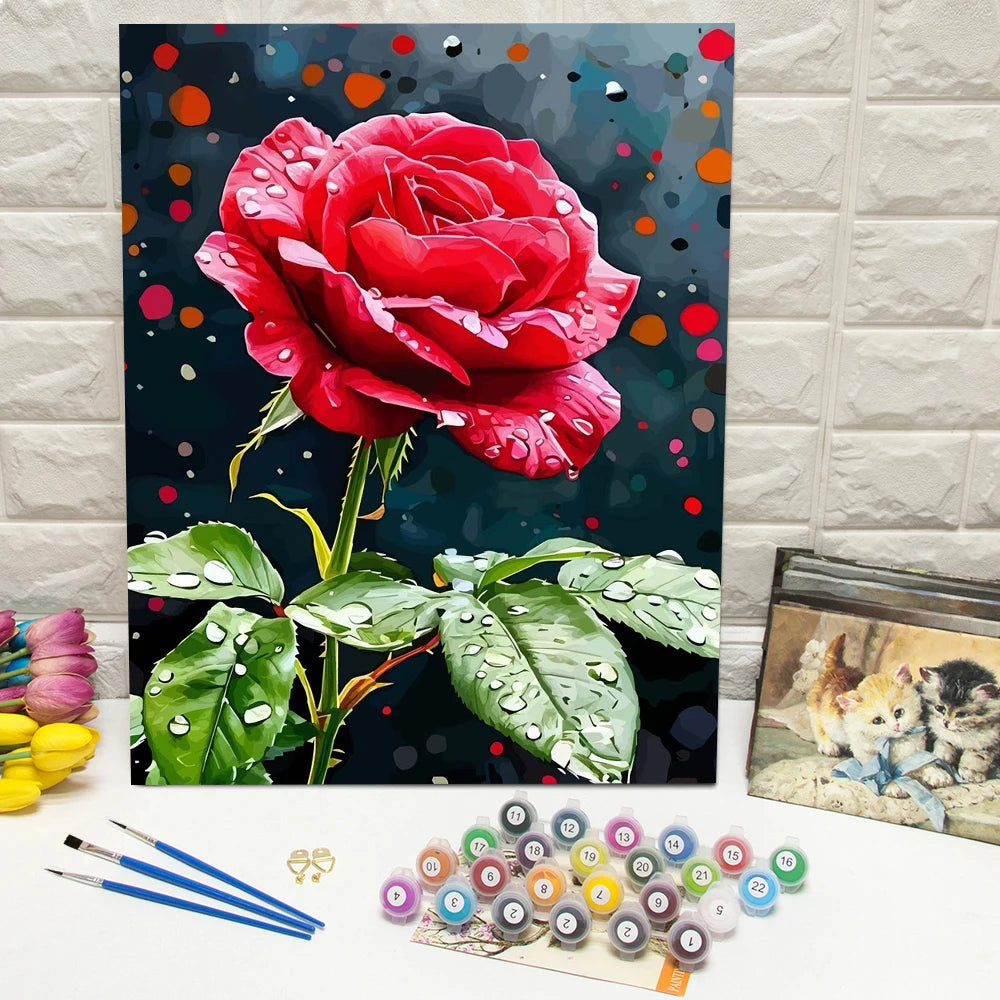 Midnight Rose Paint by Numbers Kit