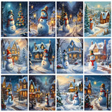 Snowmans Evening Paint by Numbers Kit