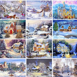 Cozy Christmas House Paint by Numbers Kit