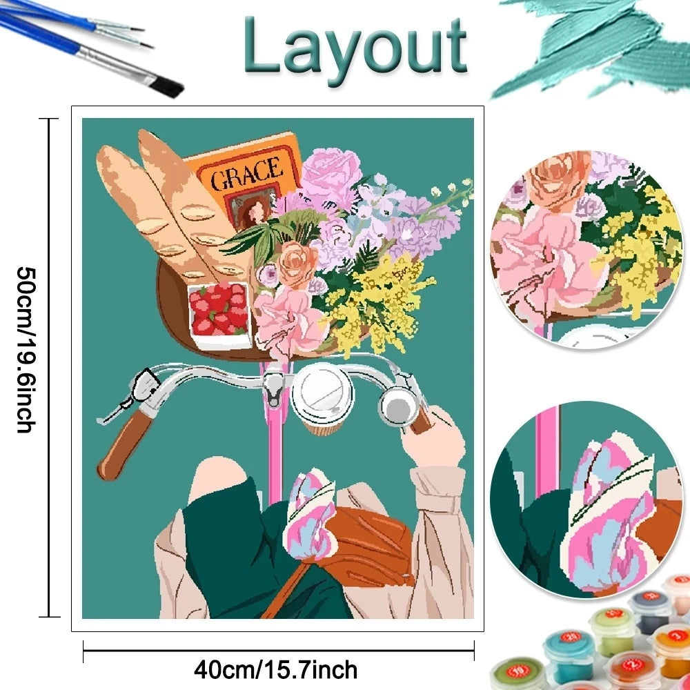 Silk and Peonies Paint by Numbers Kit