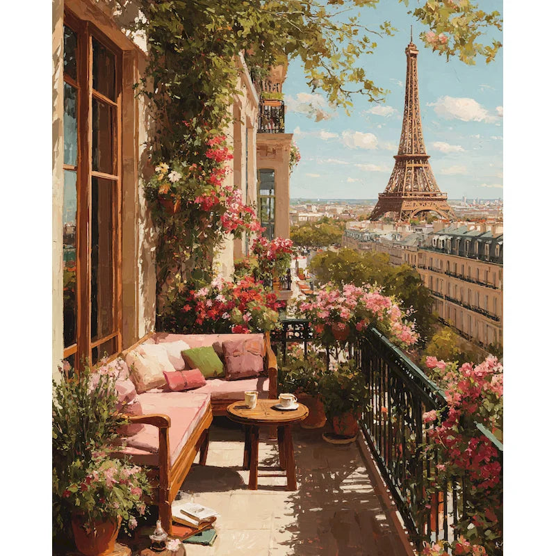 Paris Balcony Paint by Numbers Kit