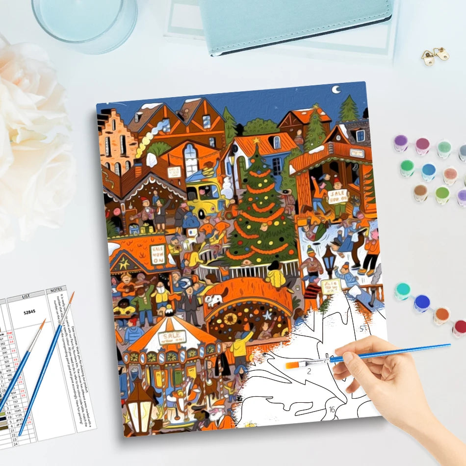 Christmas Village Fair Paint by Numbers Kit