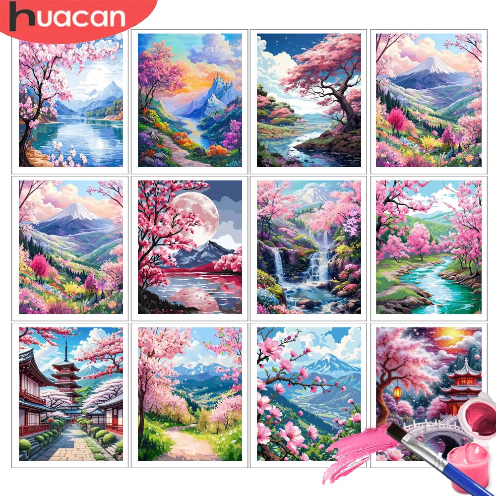 Sakura Pagoda Paint by Numbers Kit