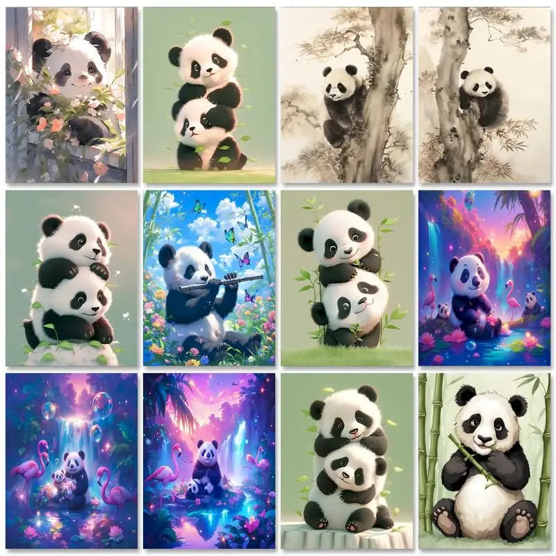 Neon Jungle Panda Paint by Numbers Kit