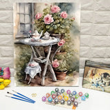Rose Tea Time Paint by Numbers Kit