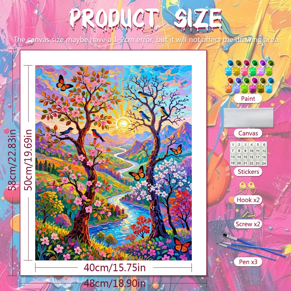 Rainbow Tree of Life Paint by Numbers Kit