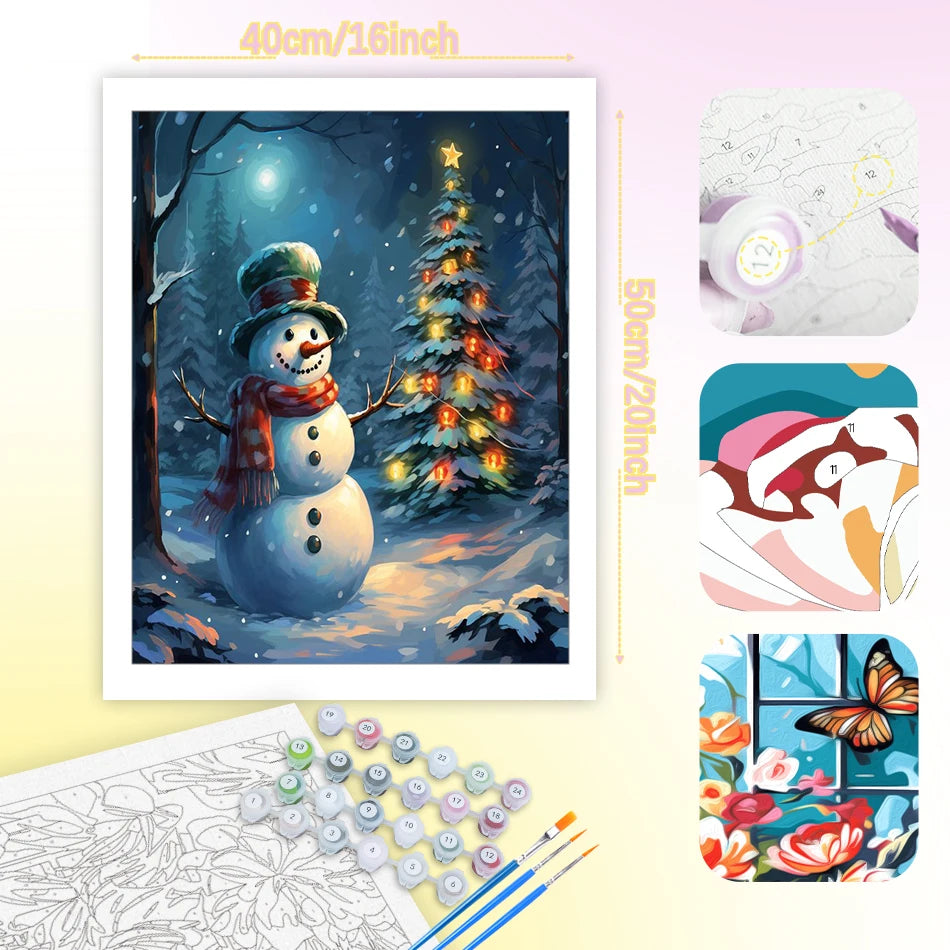 Snowmans Evening Paint by Numbers Kit