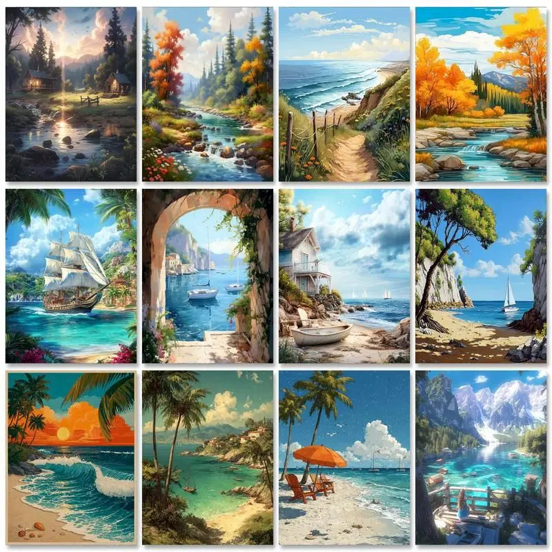 Vintage Sunset Surf Paint by Numbers Kit