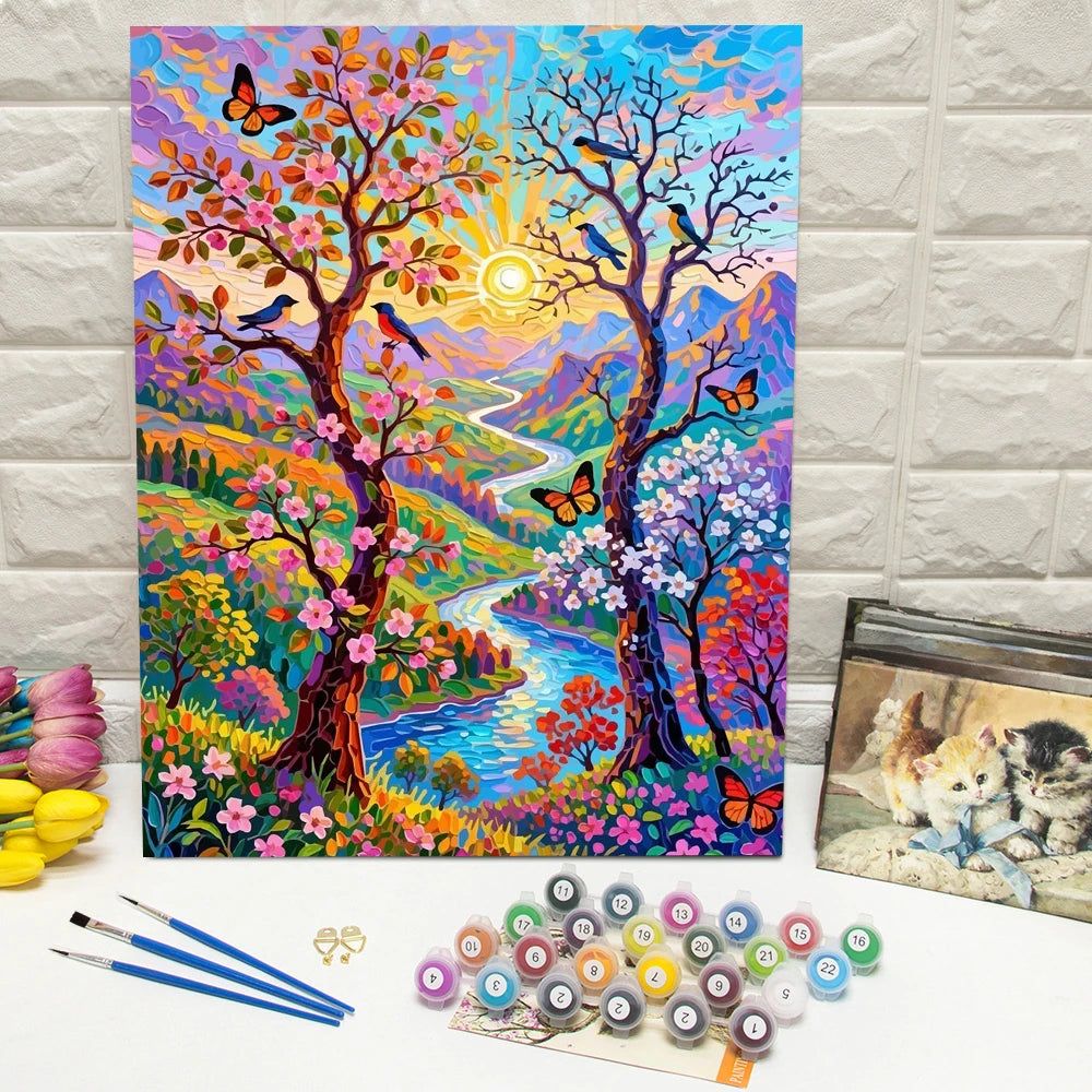 Rainbow Tree of Life Paint by Numbers Kit
