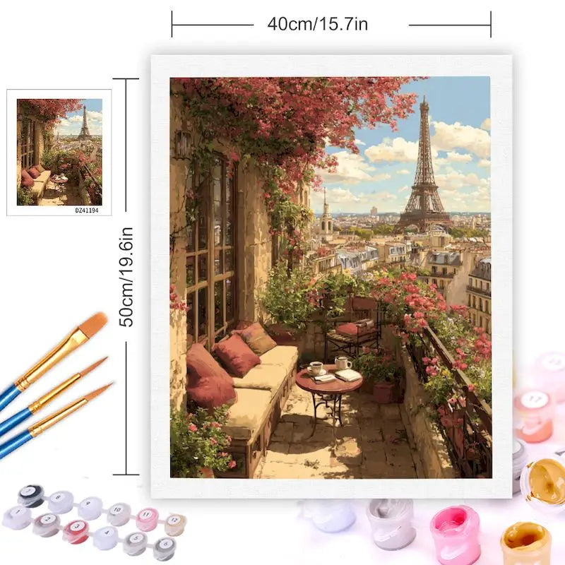 Paris Balcony Paint by Numbers Kit