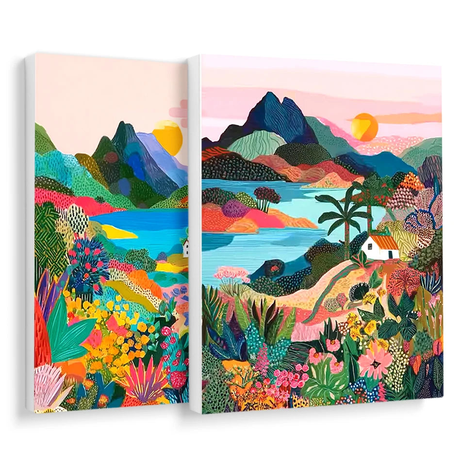 Naive Sunrise Hills Paint by Numbers Kit