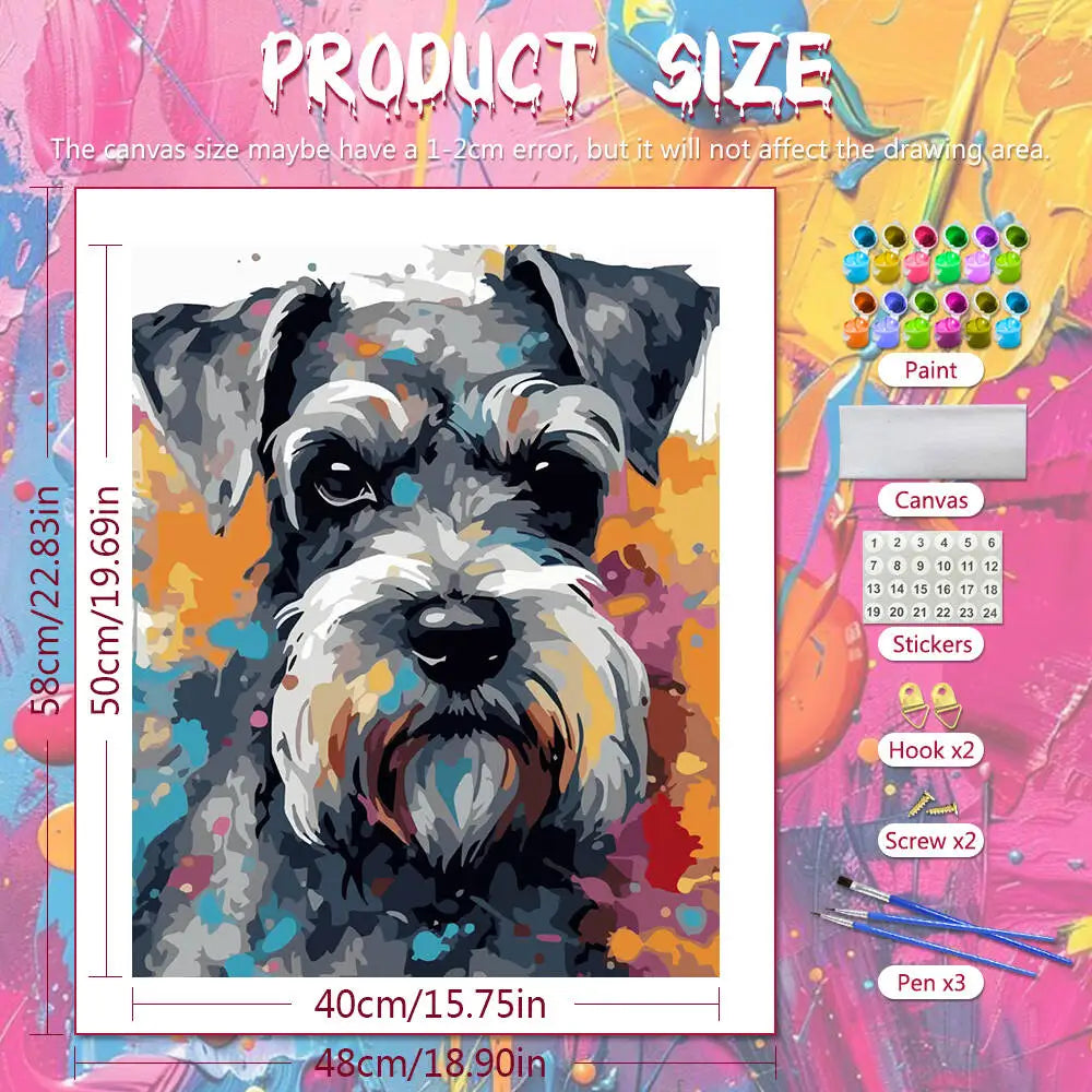 Painted Schnauzer Paint by Numbers Kit